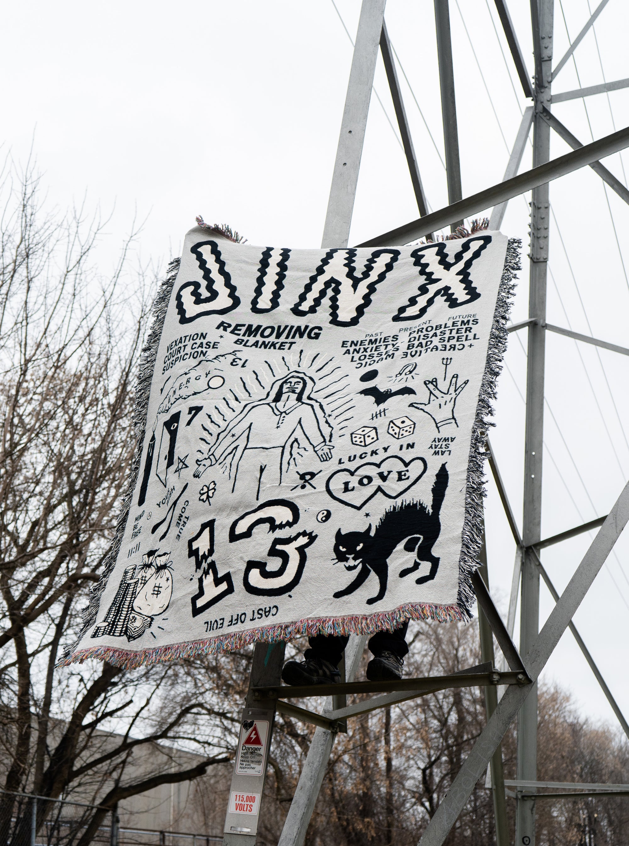 "Alleged Jinx Removing" Woven Blanket