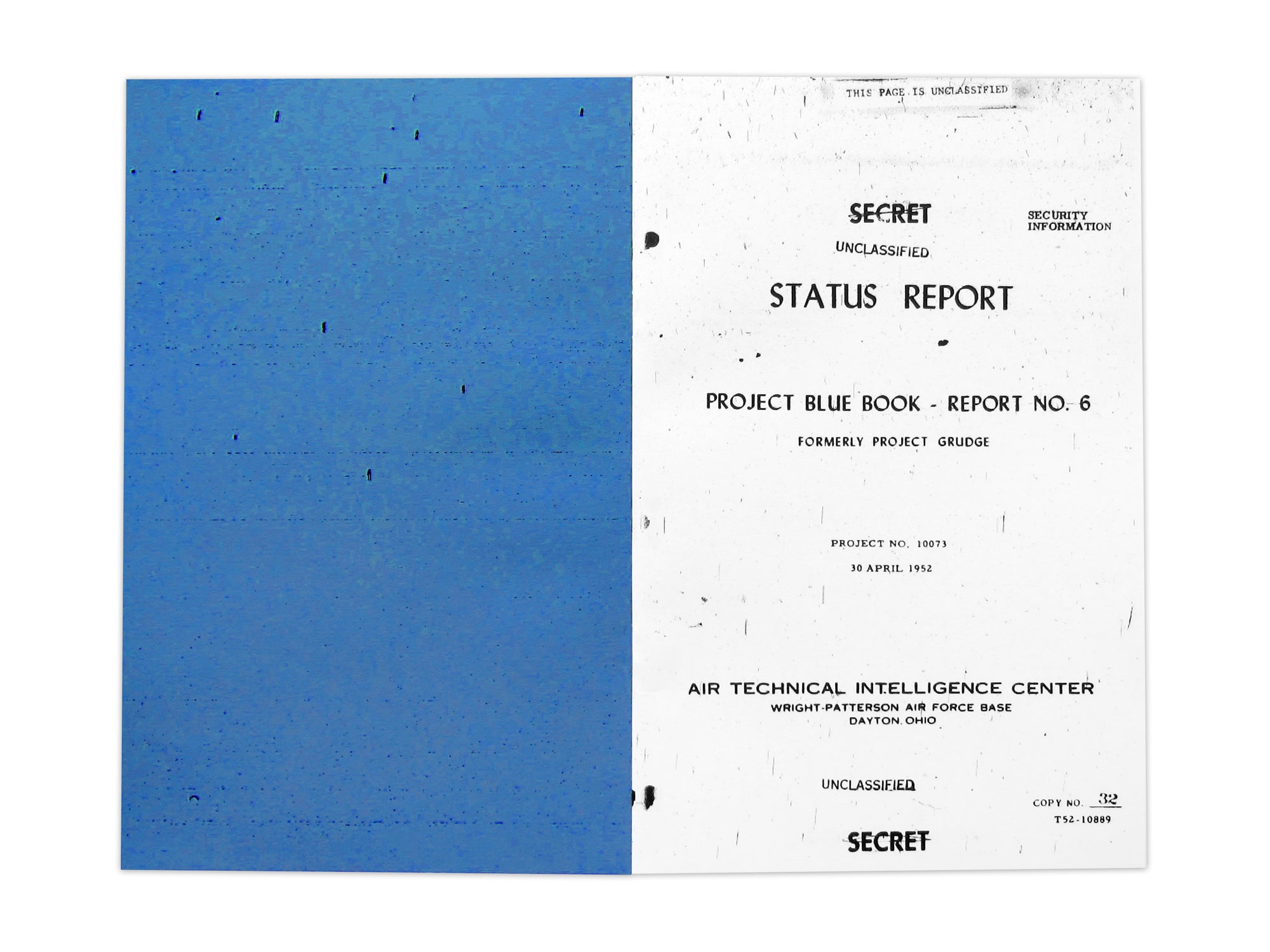 Project Blue Book UFO sighting guide zine by No Fun - cover
