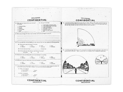Project Blue Book UFO sighting guide zine by No Fun - detail
