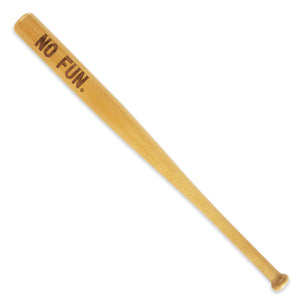 The original "NO FUN®" mini bat.  The bat measures 18" long and features a laser engraved "NO FUN®" logo near the top of the barrel.   